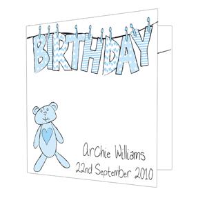 Blue Birthday Wash Line Card