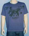 Blue Guru Mens Smuggler Blue & Light Grey Round Neck Short Sleeve T-Shirt