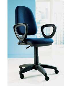 Blue High Back Fabric Operators Chair