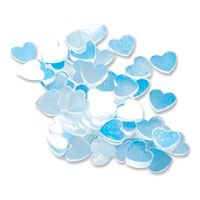 Blue iridescent heart confetti