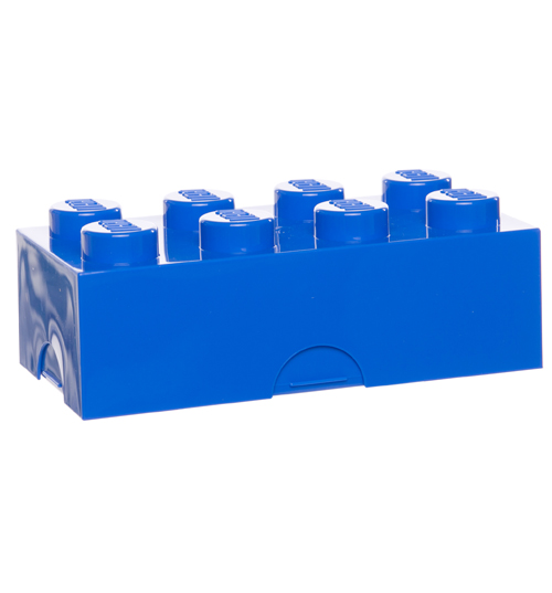 Blue Lego Brick Lunch Box