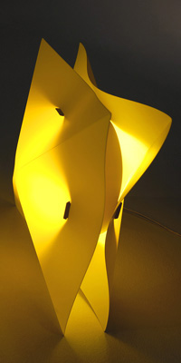 Blue Marmalade Lighting Contemporary Hollow Yellow And Grey Table Lamp Made From Recyclable Materials
