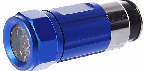Blue Mini Car Cigarette Lighter Socket LED Flashlight Rechargeable Torch 0.5W Blue