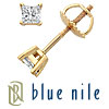 Blue Nile 18k Gold Princess-Cut Diamond Stud Earrings (1/3