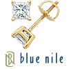 Blue Nile 18k Gold Princess-Cut Diamond Stud Earrings (1