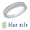 Blue Nile Diamond Ring: Platinum Princess-Cut and Pave-Set