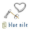 Blue Nile Open Heart Earrings in Sterling Silver with 14k