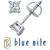 Blue Nile Platinum Princess-Cut Diamond Stud Earrings (1/2