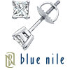 Blue Nile Platinum Princess-Cut Diamond Stud Earrings (3/4
