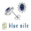 Blue Nile Sapphire and Diamond Earrings in 18k White Gold