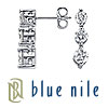 Blue Nile Three-Stone Drop Diamond Earrings in 18k White