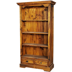 Blue Star - Vintage Pine Bookcase with 2 Drawers