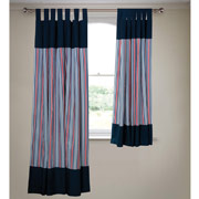 Blue Stripe Blackout Tab Top Curtains
