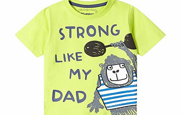 Blue Zoo Bluezoo Kids Boys Lime Strong Like My Dad Monkey T-Shirt Age 2-3