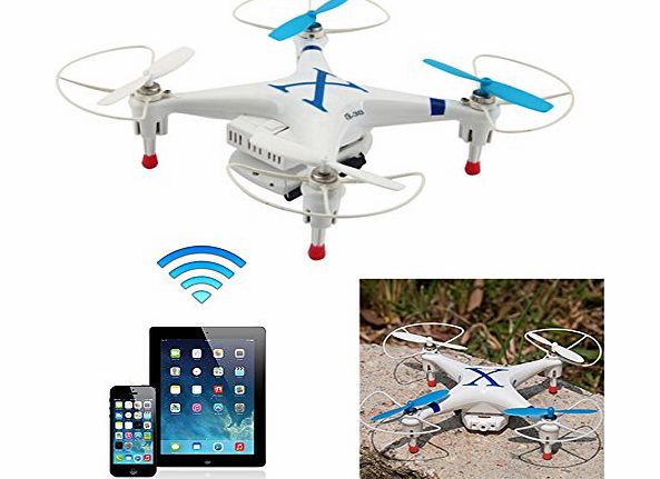 BlueBeach Quadrocopter CX30W 3D Gyro 4 channel UFO Drone with WIFI Camera - Compatible with iOS only (Blue)