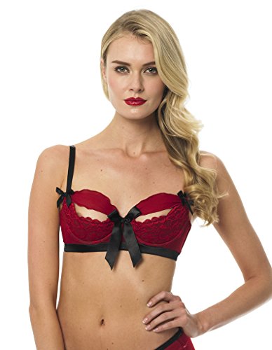 Eloise Red and Black Quarter Cup Bra 29767 14
