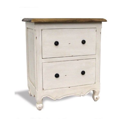 Bluebone French Painted 2 Drawer Chest - antique white