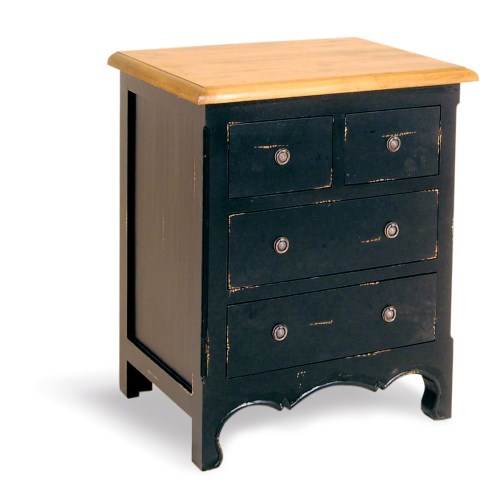 French Painted 4 Drawer Chest - antique black