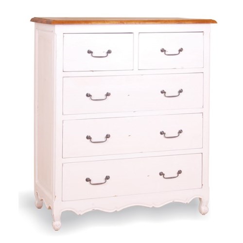 GRADE A2 - French Painted 3+2 Drawer Chest in