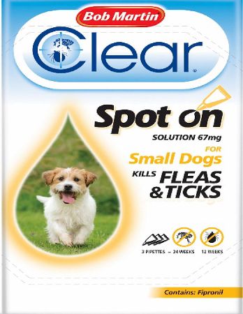 Bob Martin Flea Clear Spot On Small Dog 2-10kg