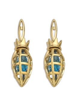 Gold Plated Verona Blue Crystal set Earrings by