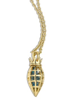 Gold Plated Verona Blue Crystal set Pendant by