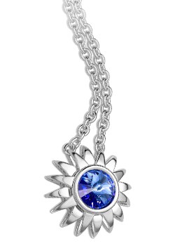 Silver Secret Nights Blue Crystal Pendant by