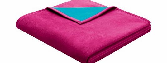 Bocasa Biederlack 150 x 200 cm Exquisite Cotton Blanket Throw, Raspberry/ Turquoise/ Multi-Colour