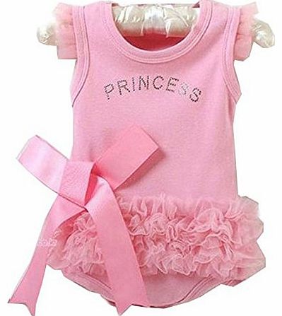 1PC 1PC New Baby Girl Bodysuit Princess Ballet Romper Costume Top Dress (S)