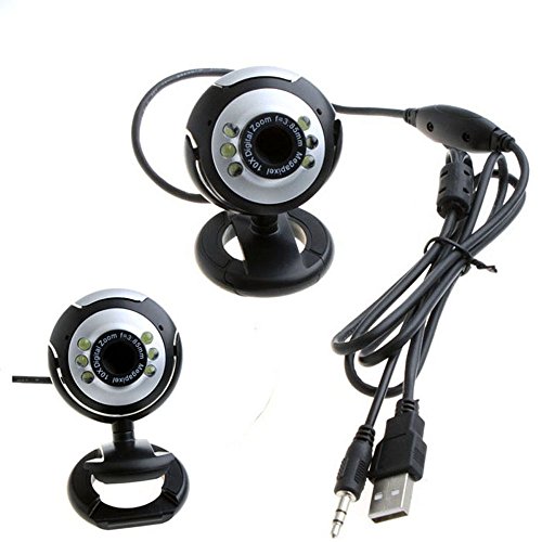 1X Black Hot Sale 50.0M USB 6 LED Video Camera Webcam With Mic Microphone For PC Laptop Computers