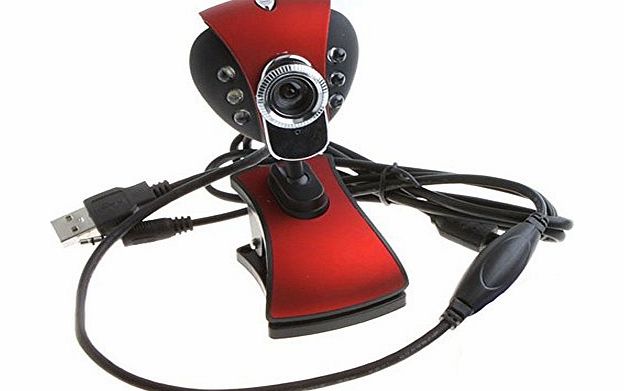 Bocideal(TM) 1X Red Hot Sale USB 50.0 Mega 6 LED HD Webcam Camera Web Cam with MIC for Computer PC Laptop