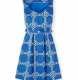 Boden Ava Dress, Graphic Blue Daisy Chain,Manderin