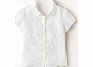 Boden Badminton Shirt, White,Heather,Blueberry 34022756