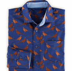 Boden Bloomsbury Printed Shirt, Navy Pheasants 34220665