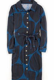 Boden Carnaby Dress, Blue Steel Stripy Leaf,Beetroot