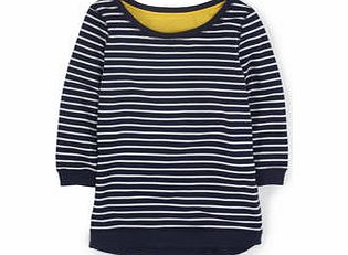 Boden Casual Dip Back Sweater, Blue and White,Moth