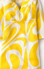 Boden Casual Linen Tunic, Daffodil Sixties Swirl