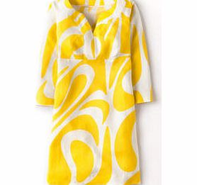 Boden Casual Linen Tunic, Daffodil Sixties