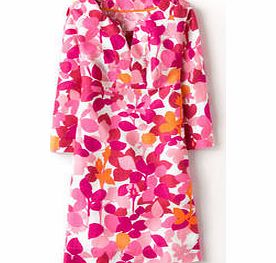 Boden Casual Linen Tunic, Pink Rosebud,Ultramarine
