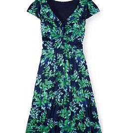 Boden Cate Dress, Navy Leafy,Clover Mimosa,Porcelain