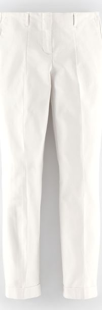 Boden Chelsea Turn-Up Trousers Ivory Boden, Ivory