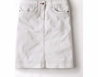 Chic Denim Skirt, White,Washed Indigo Spot