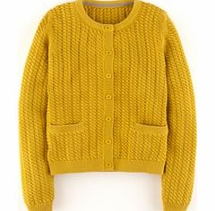 Boden Cotton Cable Cardigan, Yellow,Grey 34251629