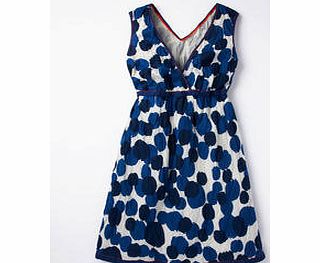 Boden Crinkle Holiday Dress, Blue Artist Spot,Red