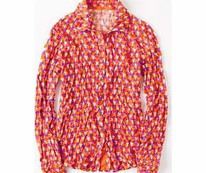 Boden Crinkle Jersey Shirt, Orange Love Hearts,Spring