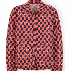 Boden Crinkle Jersey Shirt, Red,Brown,Blue 34420521