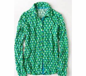 Boden Crinkle Jersey Shirt, Spring Green Love