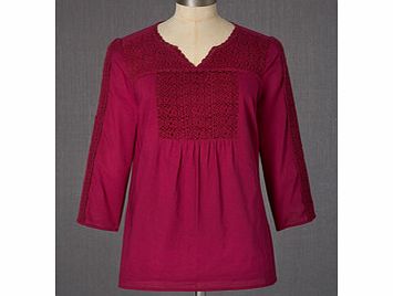 Boden Crochet Flower Top, Mulberry,Blue,Grey,Dusty