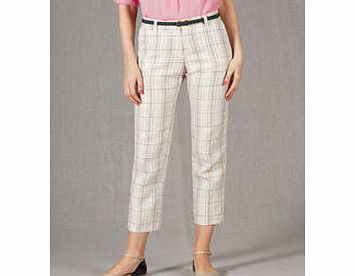 Boden Crop Linen Trouser, Blue 33308313