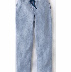 Boden Cropped Linen Trouser, Light blue,White 34447896